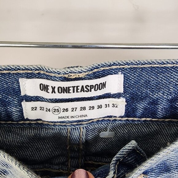 NWT One Teaspoon Awesome Baggies Ripped Distressed Relaxed Leg Jean Size 25 - Picture 11 of 12